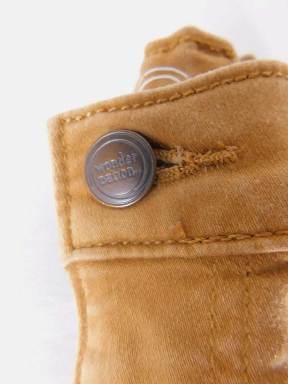 Wonder Nation Pants Boys 16 Husky Brown Slim Chino Twill Stretch Casual Fall